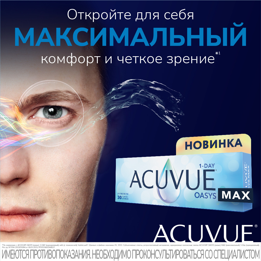 Контактные линзы 1-DAY ACUVUE OASYS MAX, 30 шт